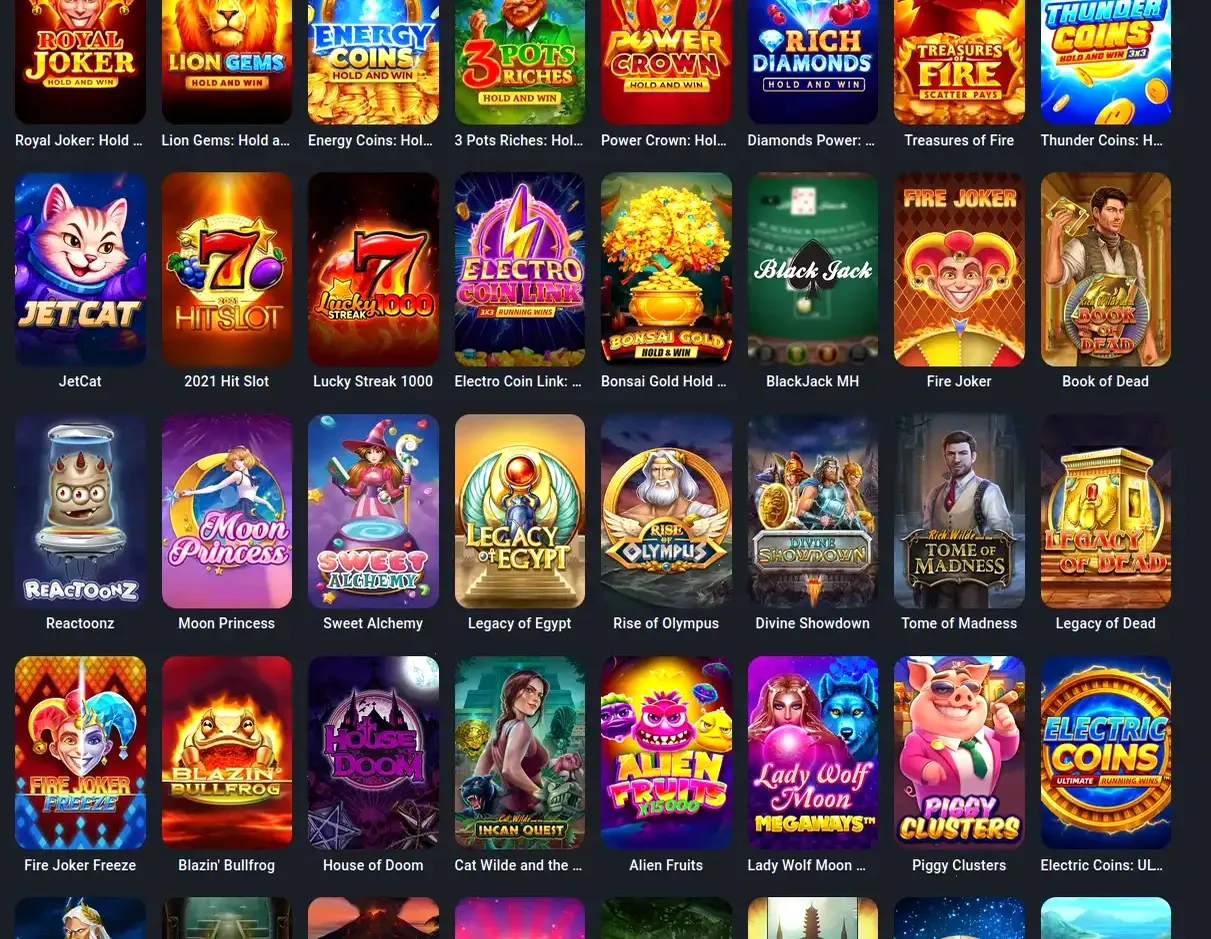 Millioner Casino Spielangebot